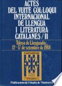 Libro Actes del vuitè Col·loqui Internacional de Llengua i Literatura Catalanes