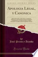 Libro Apologia Legal, y Canonica