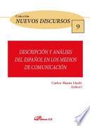 Libro Descripción y análisis del español en los medios de comunicación.