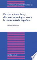 Libro Escritura femenina y discurso autobiográfico en la nueva novela española