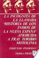 Libro La incógnita de la llamada Historia de los indios de la Nueva España atribuida a fray Toribio Motolinía