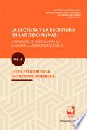 Libro La lectura y la escritura en las disciplinas: experiencias de investigación en el aula en la Universidad del Valle.