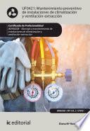 Libro Mantenimiento preventivo de instalaciones de climatización y ventilación-extracción. IMAR0208